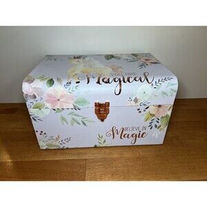 You Are Magical Unicorn Storage Keepsake Box Girls Floral Chest Rope Handle Larg